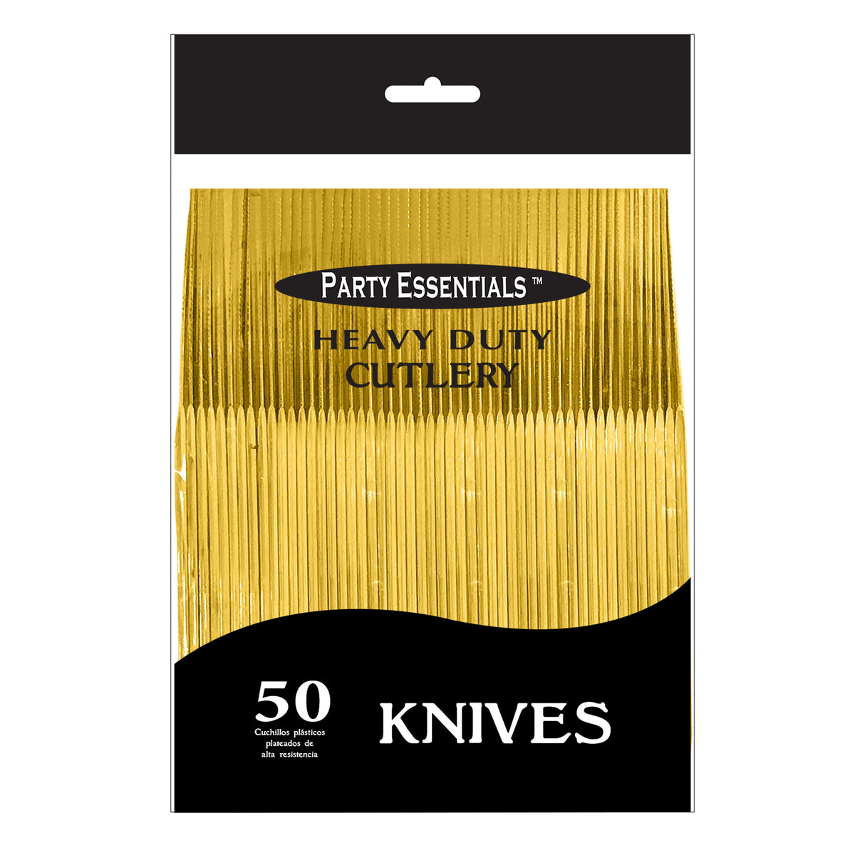 Gold Plastic Cutlery 50ct