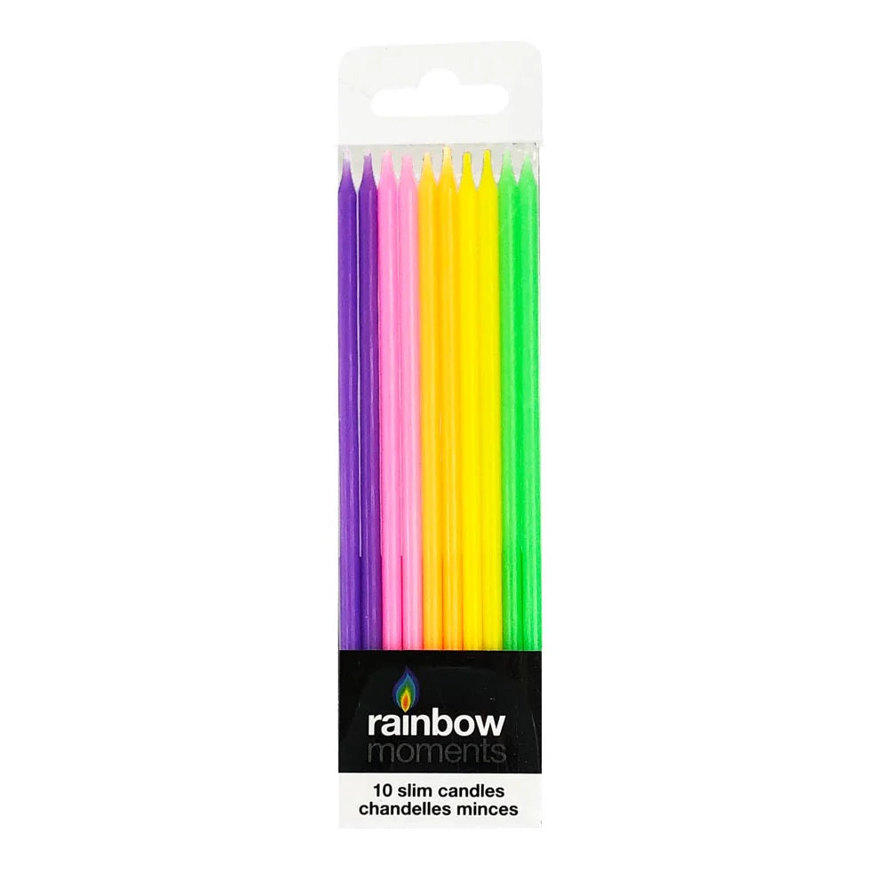 Slim Candles - Rainbow Pastel 10ct