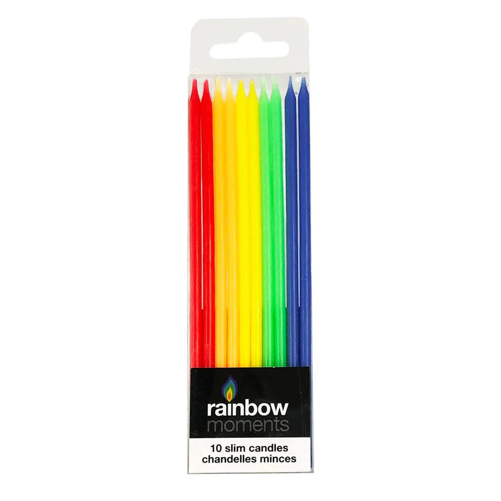 Slim Candles - Rainbow 10ct