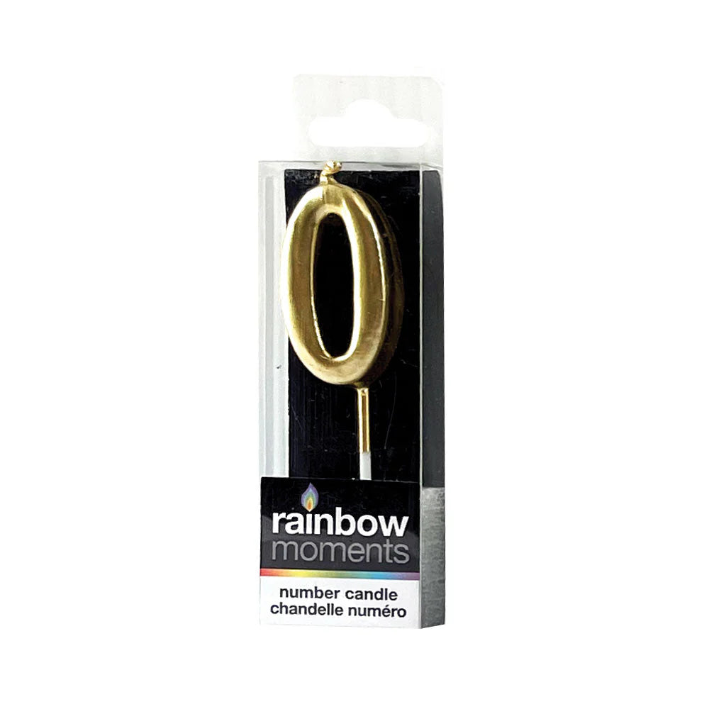 Silhouette Number Candles Gold