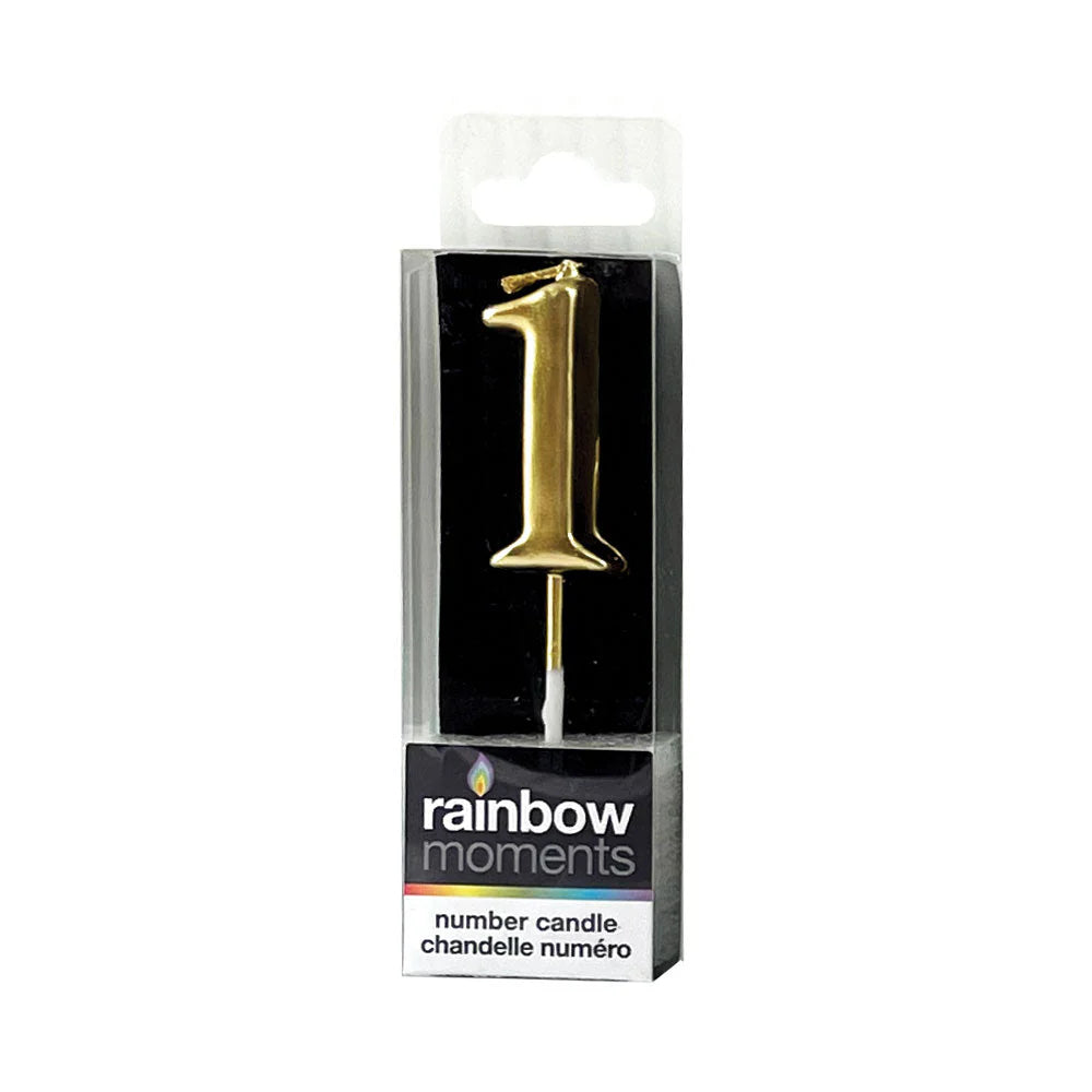 Silhouette Number Candles Gold