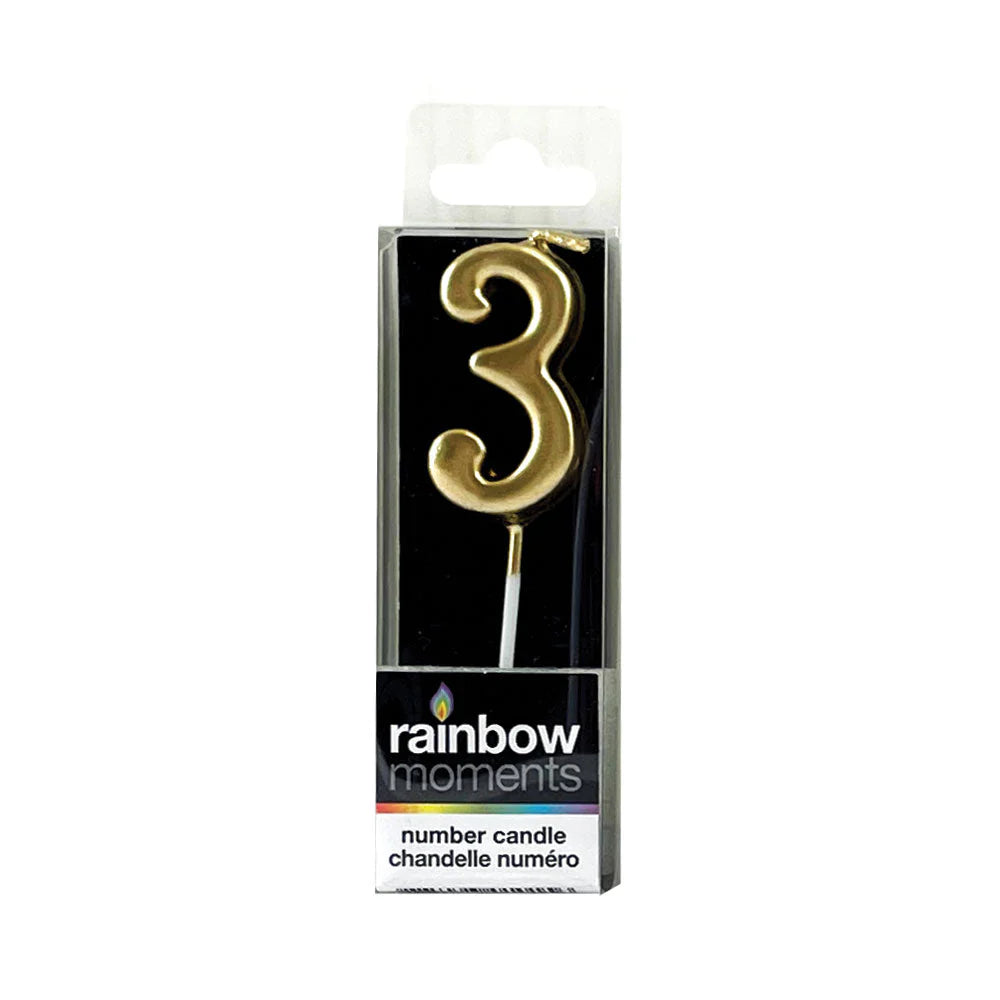 Silhouette Number Candles Gold