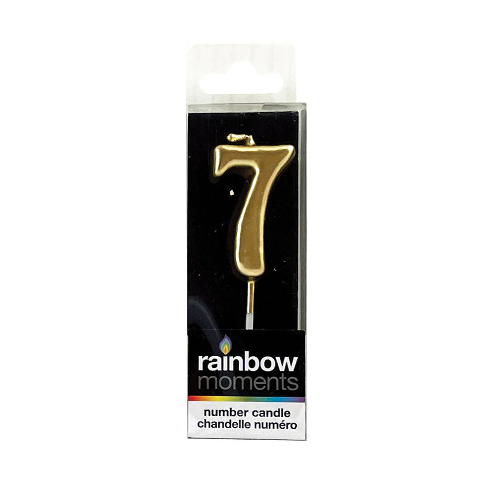Silhouette Number Candles Gold