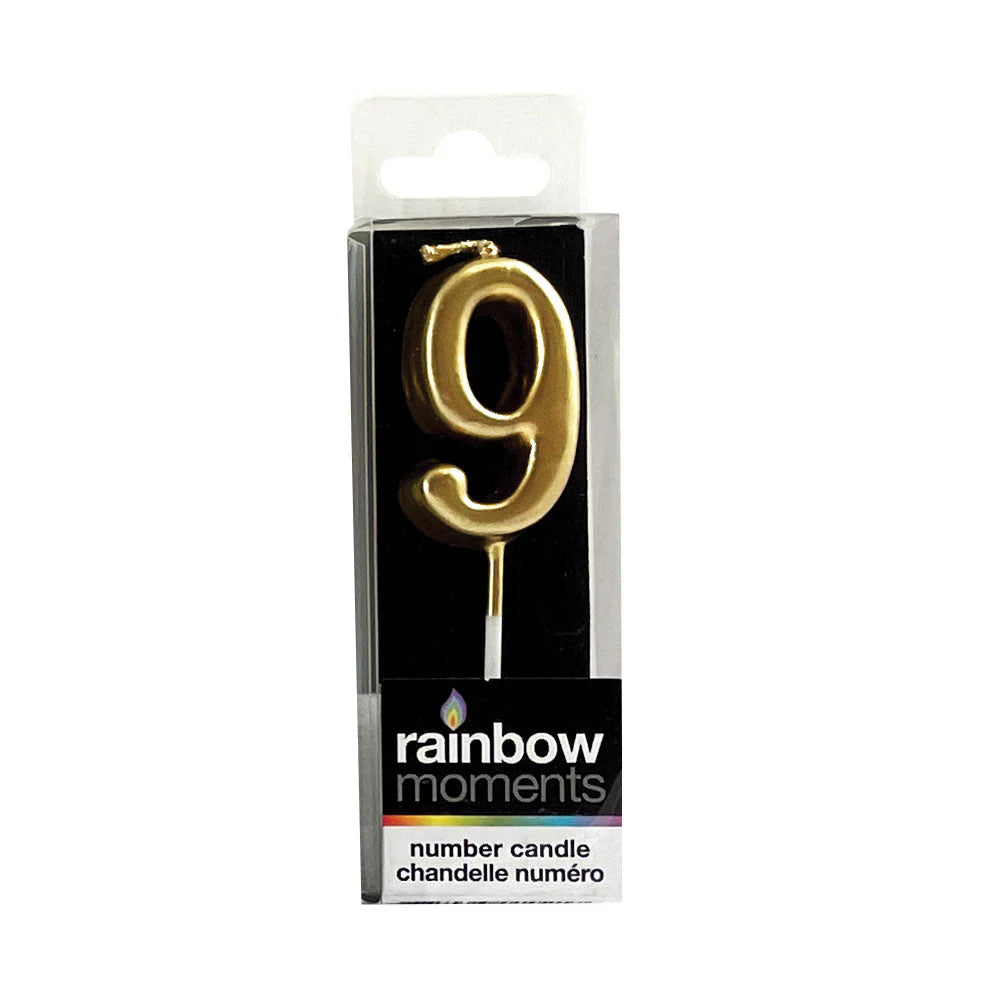 Silhouette Number Candles Gold