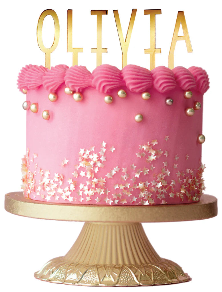 Gold Acrylic Letters Cake Topper
