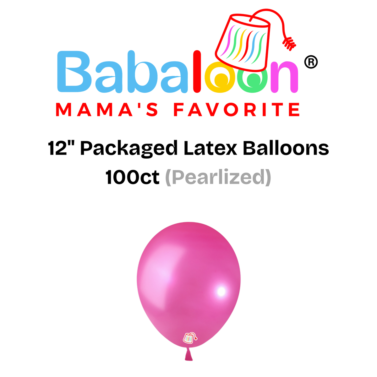 12" Pearlized Packaged Latex Balloons 100ct - Not Inflated