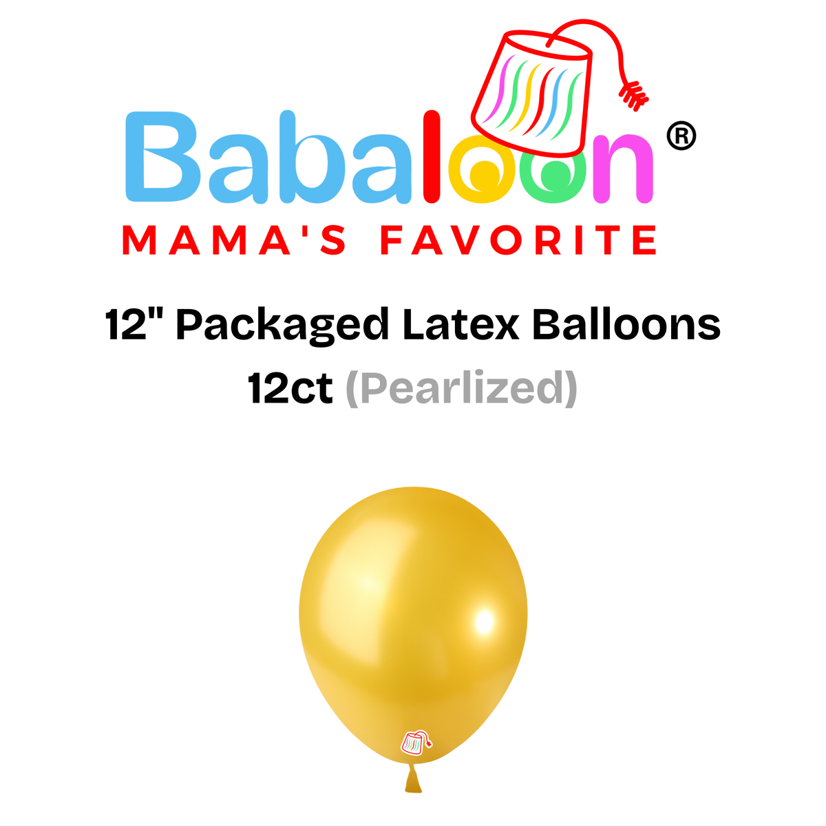 12" Pearlized Packaged Latex Balloons 12ct - Not Inflated