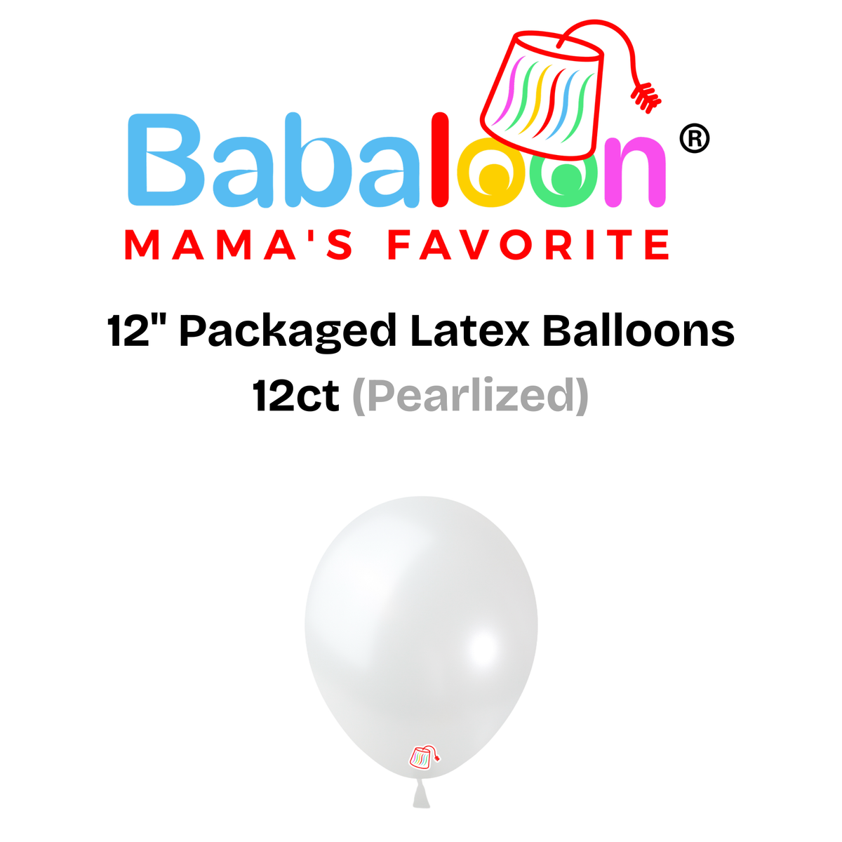 12" Pearlized Packaged Latex Balloons 12ct - Not Inflated