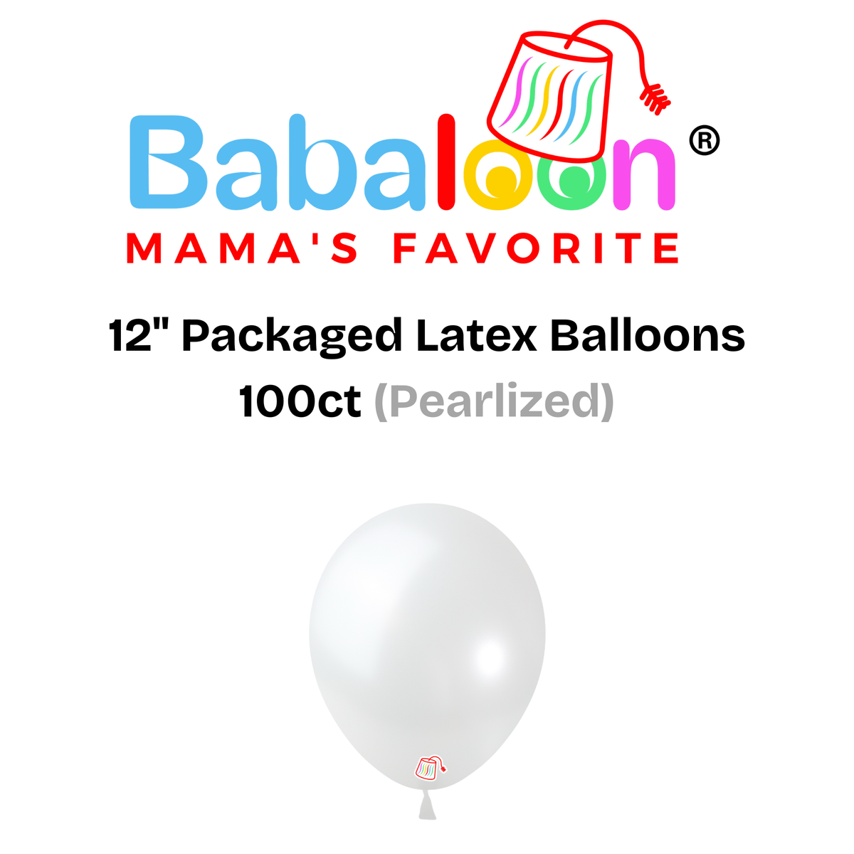 12" Pearlized Packaged Latex Balloons 100ct - Not Inflated