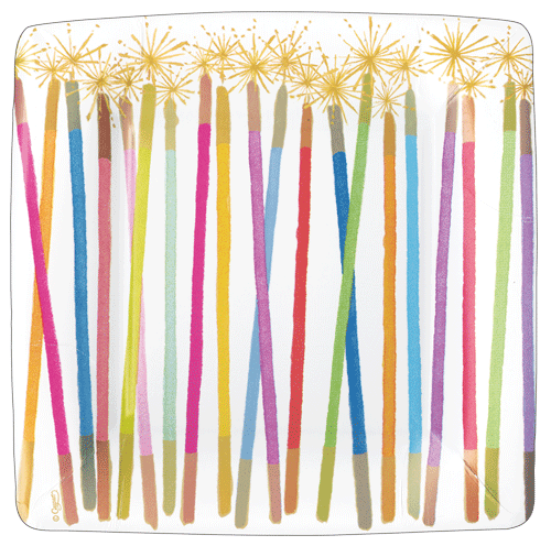 Birthday Candles Tableware Dessert Plates 8ct