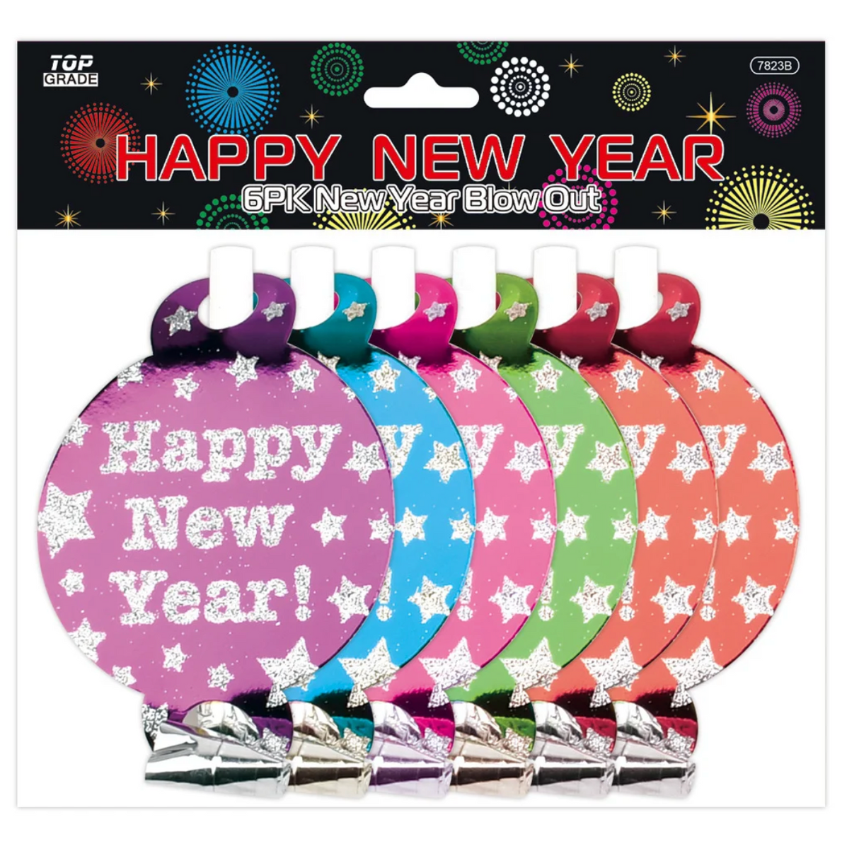 Happy New Year Blow Outs Colors 6ct