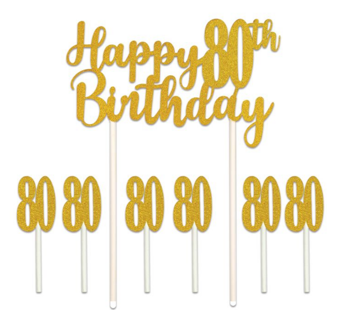 Happy 80th Birthday Cake Topper