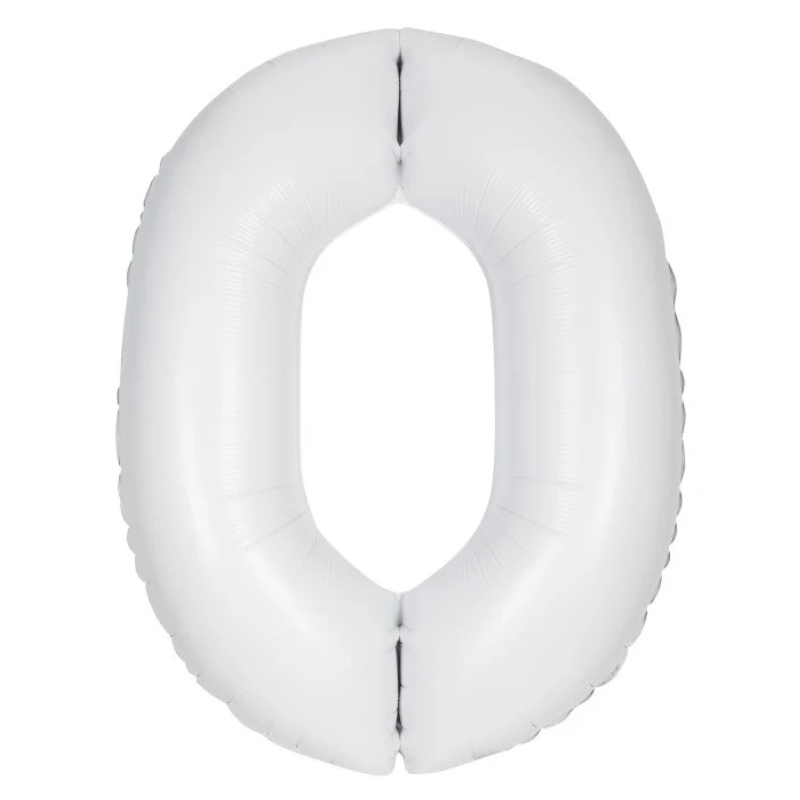 34in Number Balloons: White Matte
