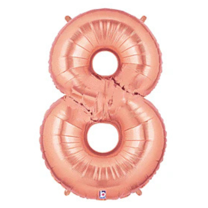 34in Number Balloons: Rose Gold