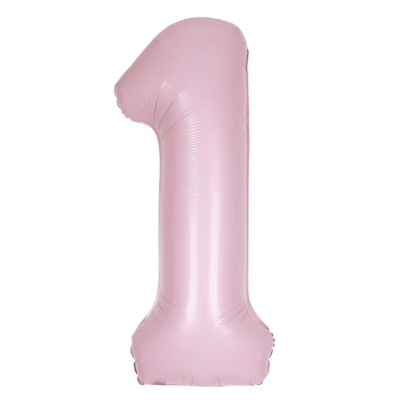 34in Number Balloons: Light Pink Matte