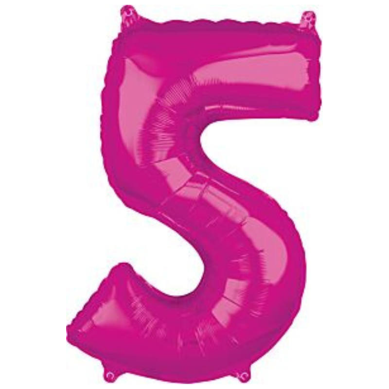 34in Number Balloons: Bright Pink