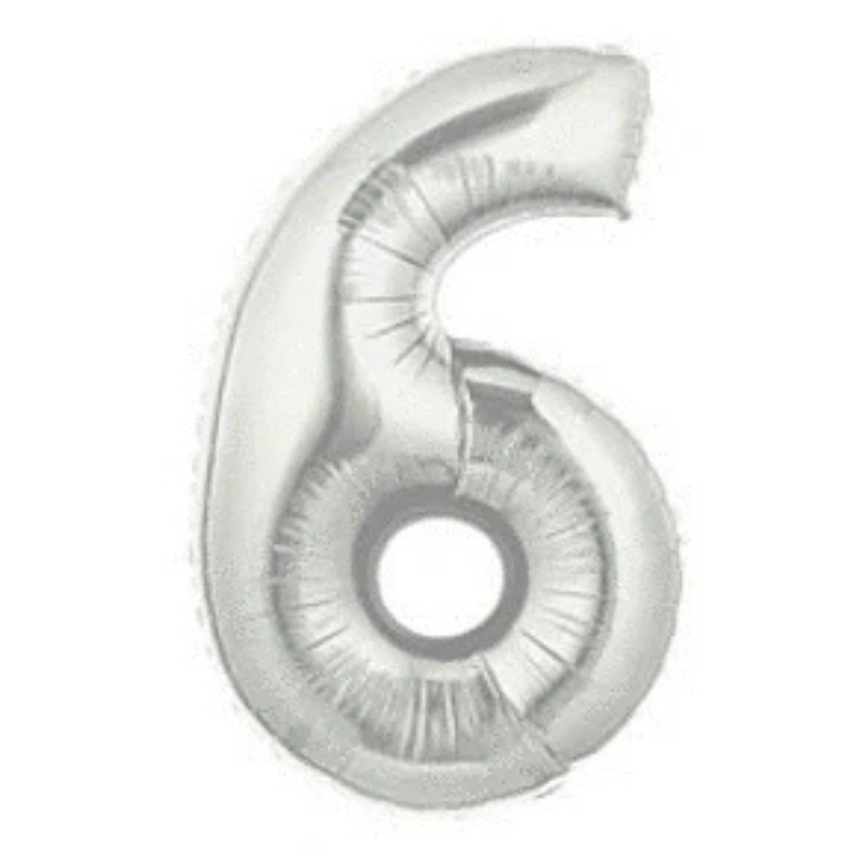 34in Number Balloons: Holographic Silver