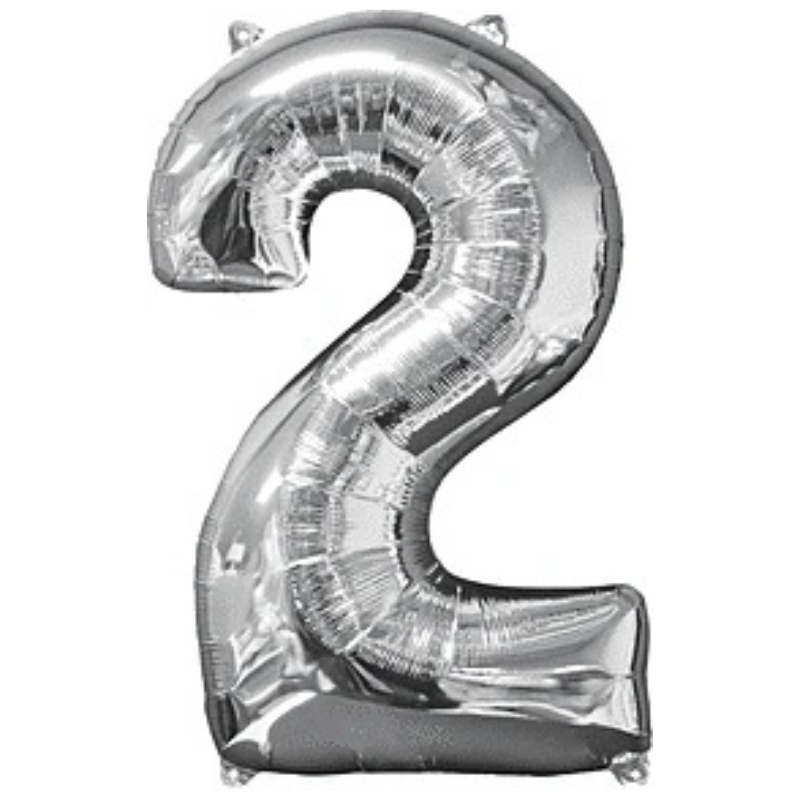 34in Number Balloons: Silver