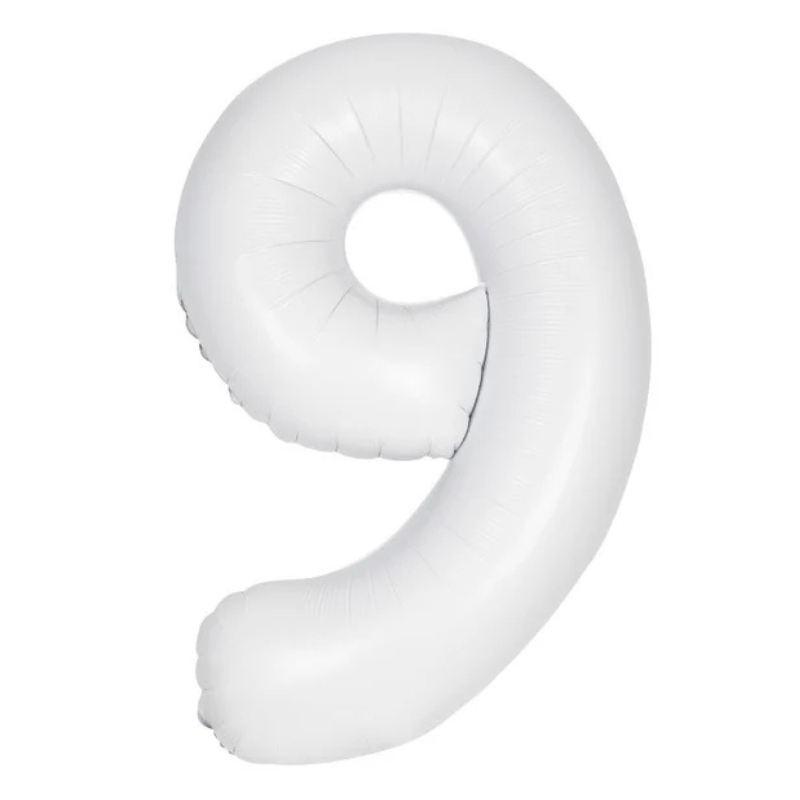 34in Number Balloons: White Matte