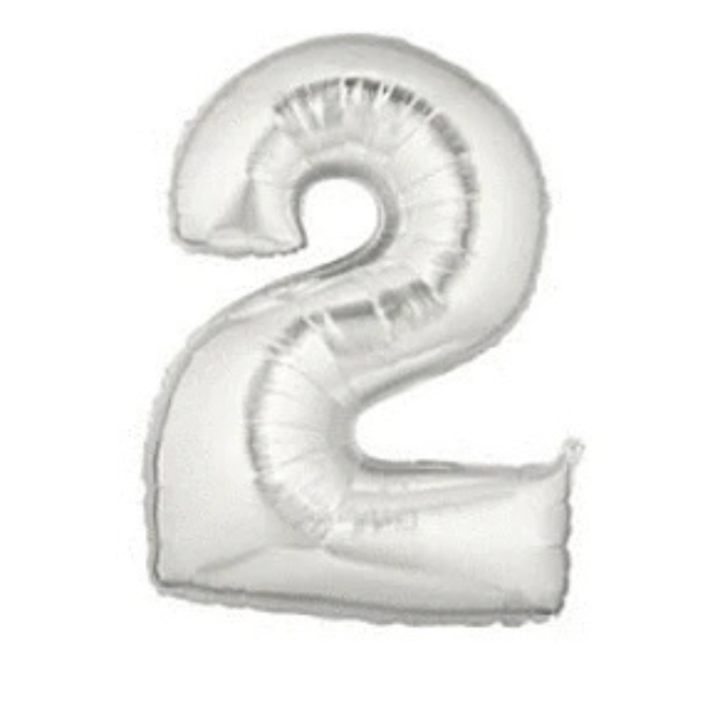 34in Number Balloons: Holographic Silver
