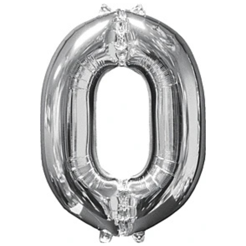 34in Number Balloons: Silver