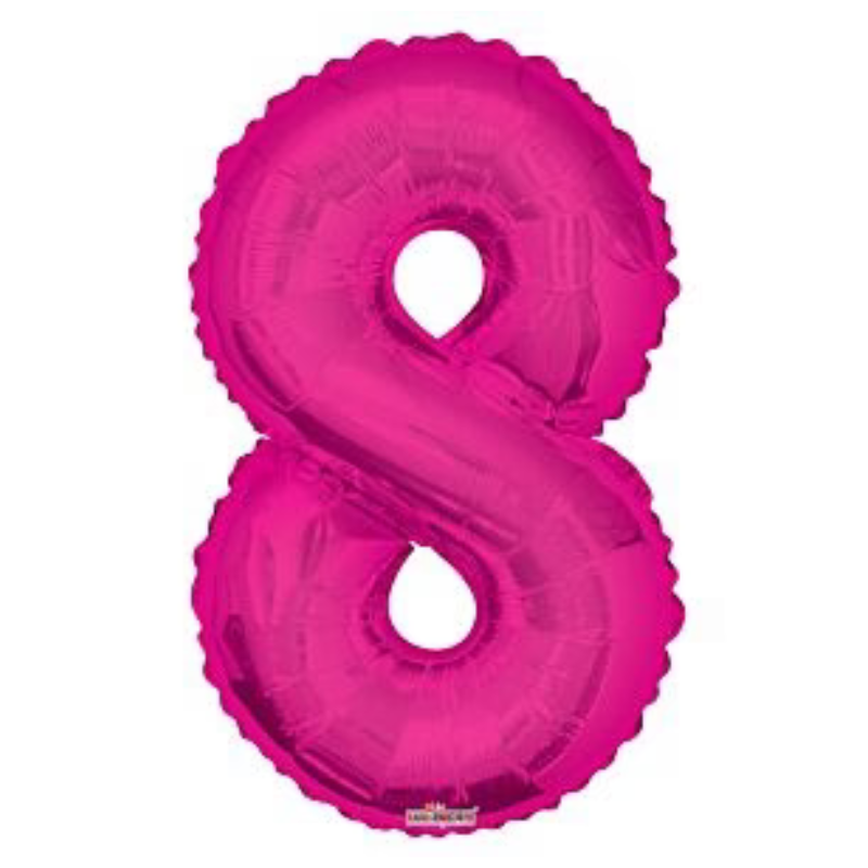 34in Number Balloons: Bright Pink