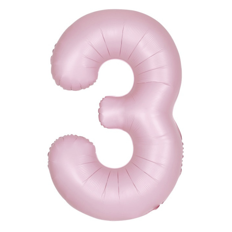 34in Number Balloons: Light Pink Matte