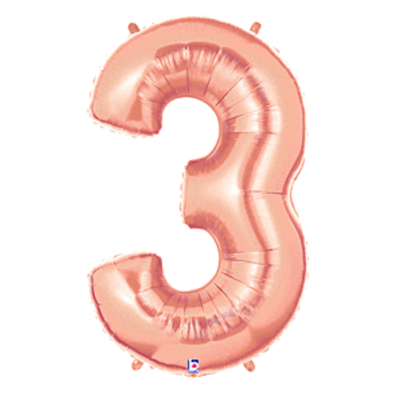 34in Number Balloons: Rose Gold