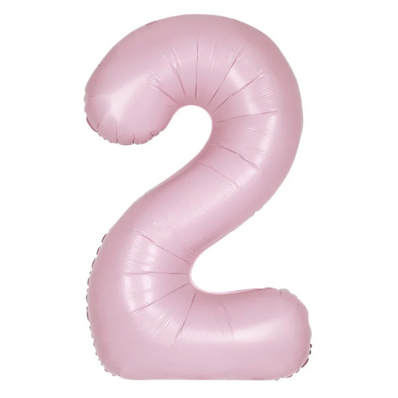 34in Number Balloons: Light Pink Matte