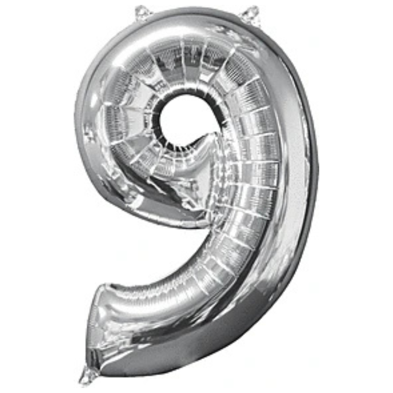34in Number Balloons: Silver