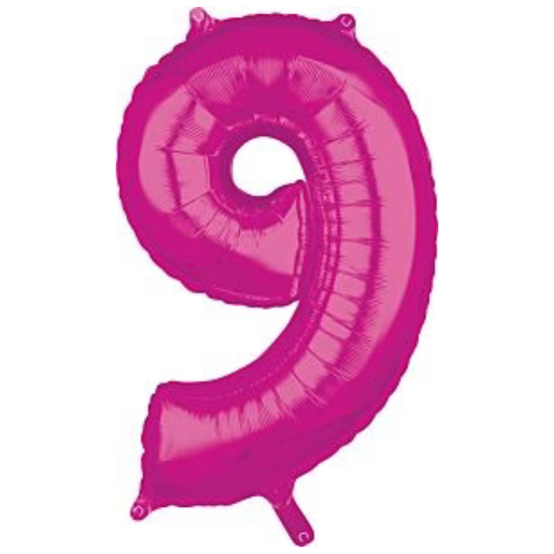 34in Number Balloons: Bright Pink