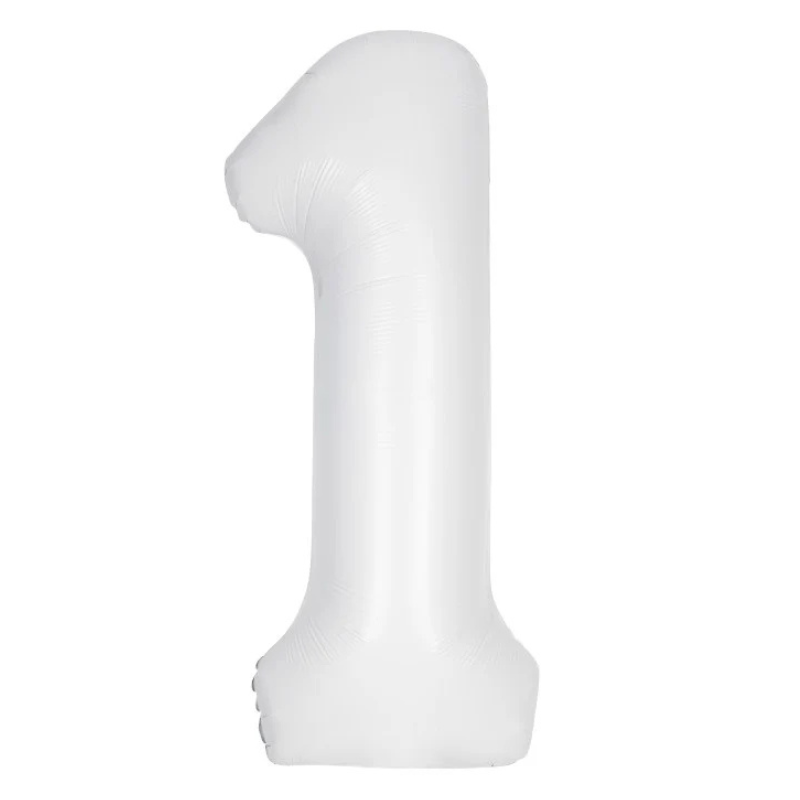 34in Number Balloons: White Matte