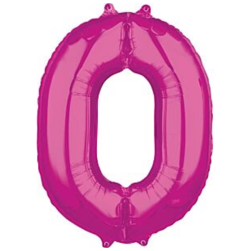34in Number Balloons: Bright Pink
