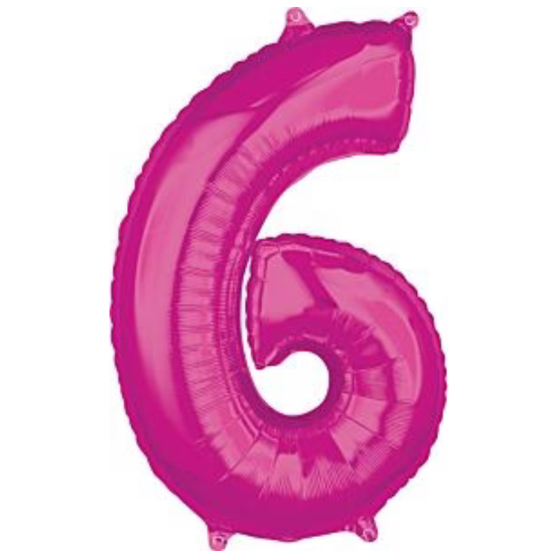 34in Number Balloons: Bright Pink