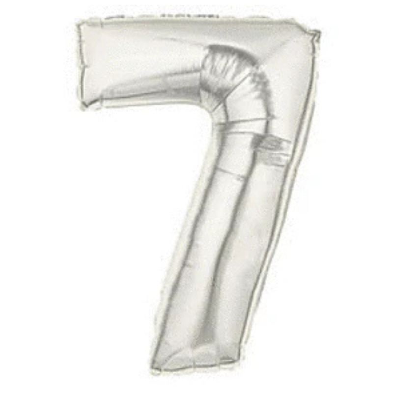 34in Number Balloons: Holographic Silver