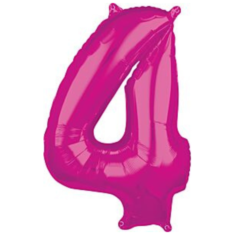 34in Number Balloons: Bright Pink