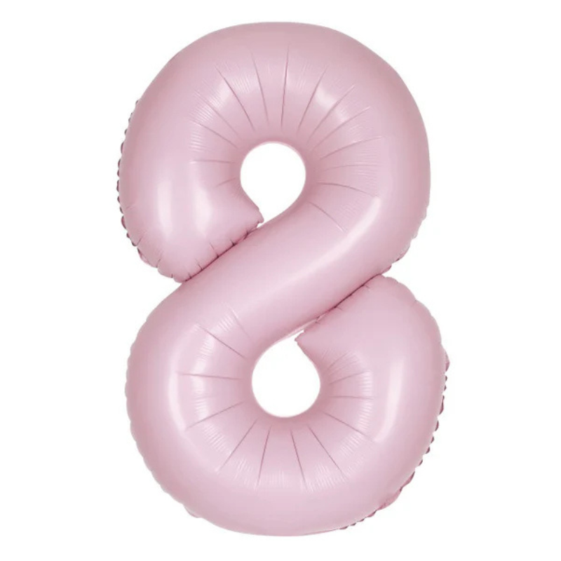 34in Number Balloons: Light Pink Matte
