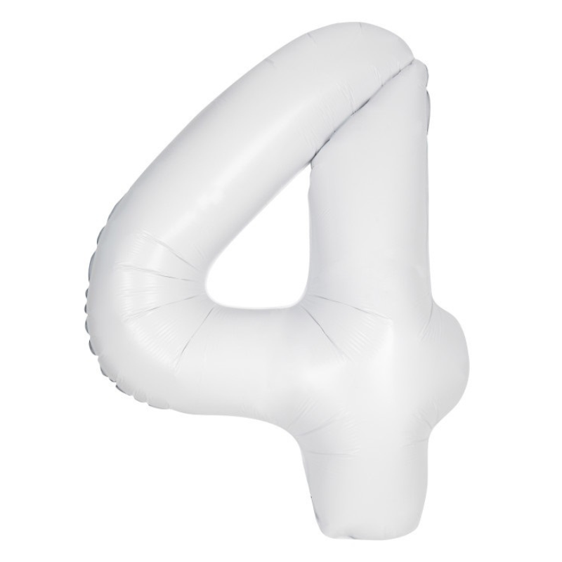34in Number Balloons: White Matte