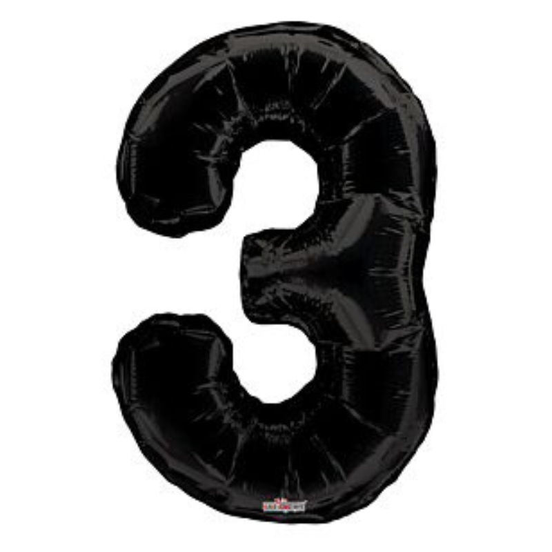 34in Number Balloons: Black