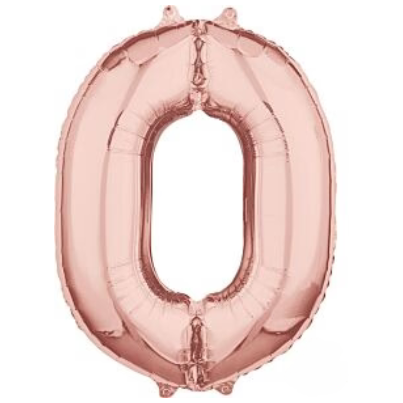 34in Number Balloons: Rose Gold