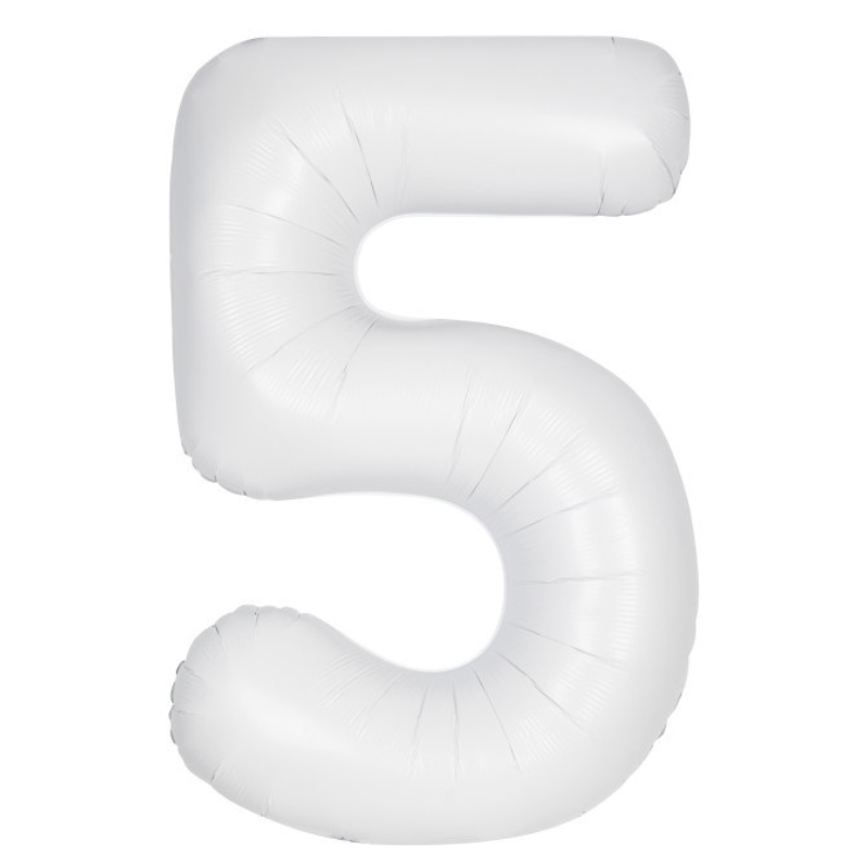 34in Number Balloons: White Matte