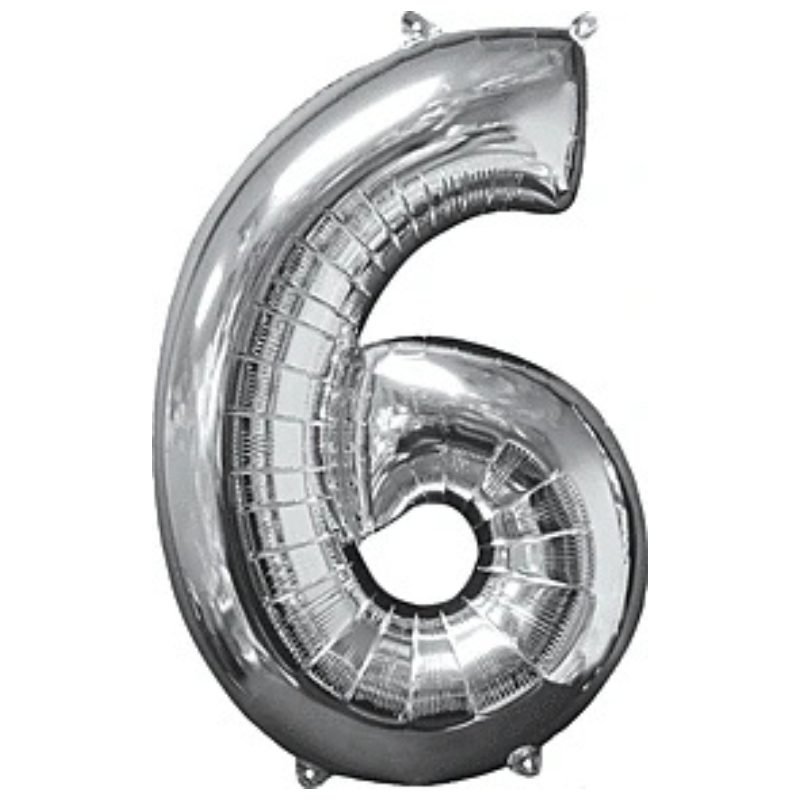 34in Number Balloons: Silver