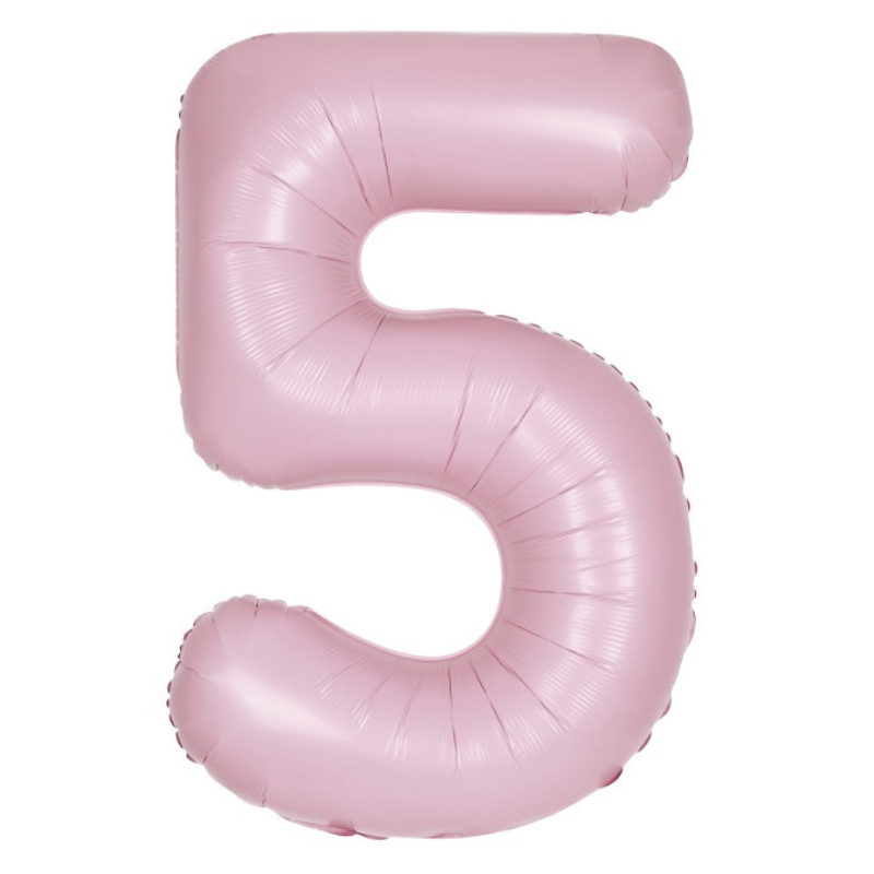 34in Number Balloons: Light Pink Matte