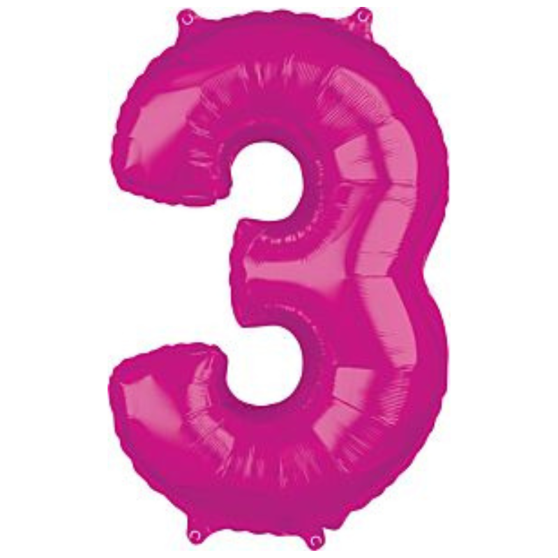 34in Number Balloons: Bright Pink