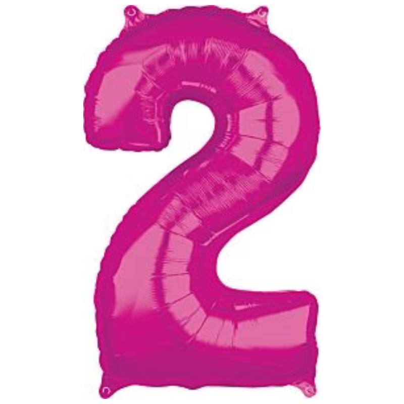 34in Number Balloons: Bright Pink