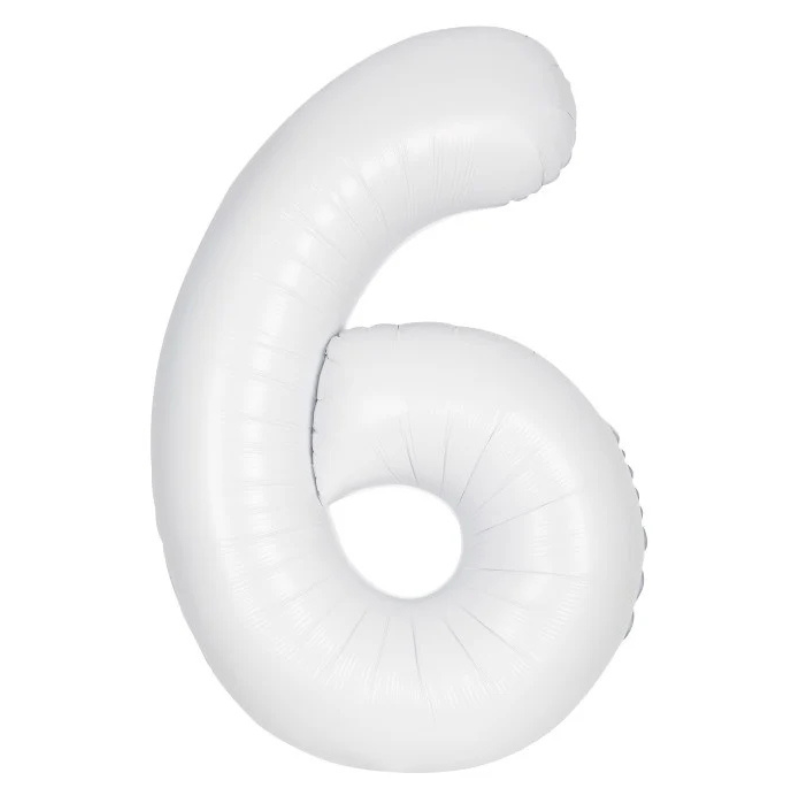 34in Number Balloons: White Matte