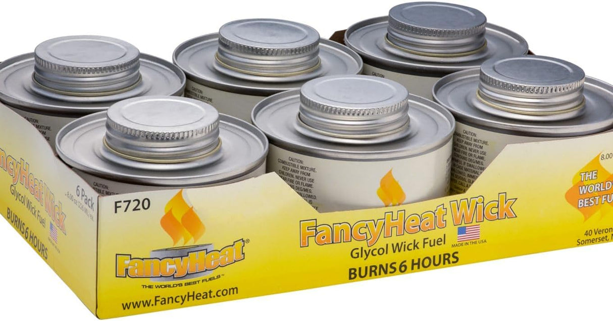 6 Hour Wick w/Screw Cap Liquid Chafing Fuel 6ct