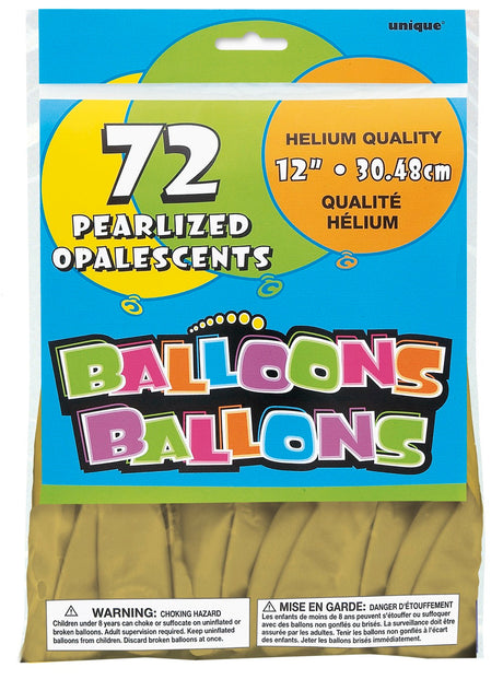 12in Pearlized Packaged Latex Balloons Hi-Count
