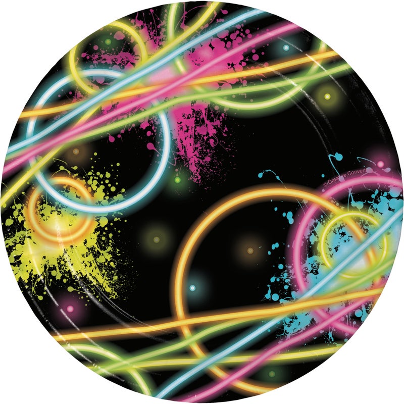 Glow Party 7in Plates 8ct
