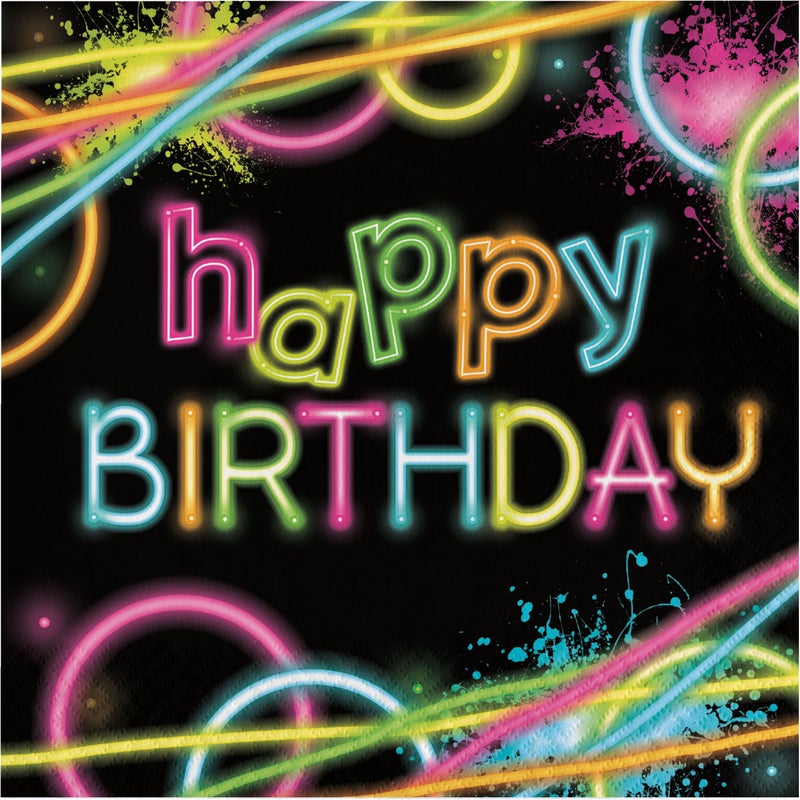 Glow Party Lunch Napkins 16ct